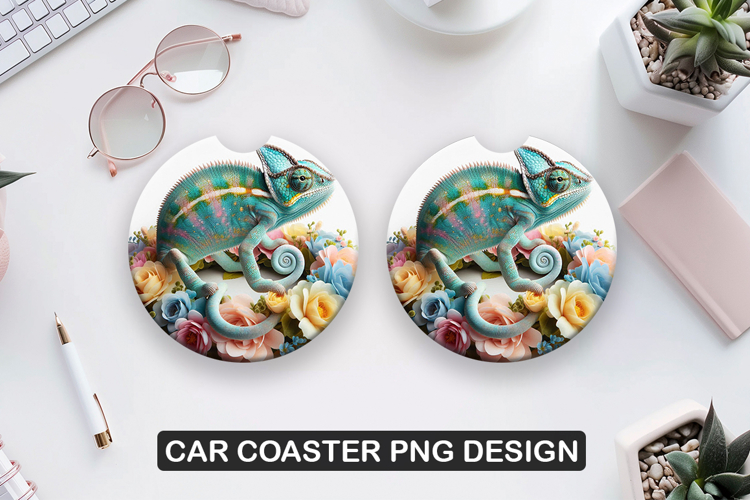 Newts Car Coaster Sublimation| Animal Coaster PNG
