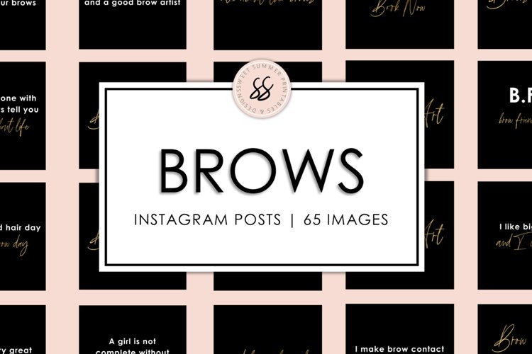 Brows Black and Gold Instagram Posts example image 1