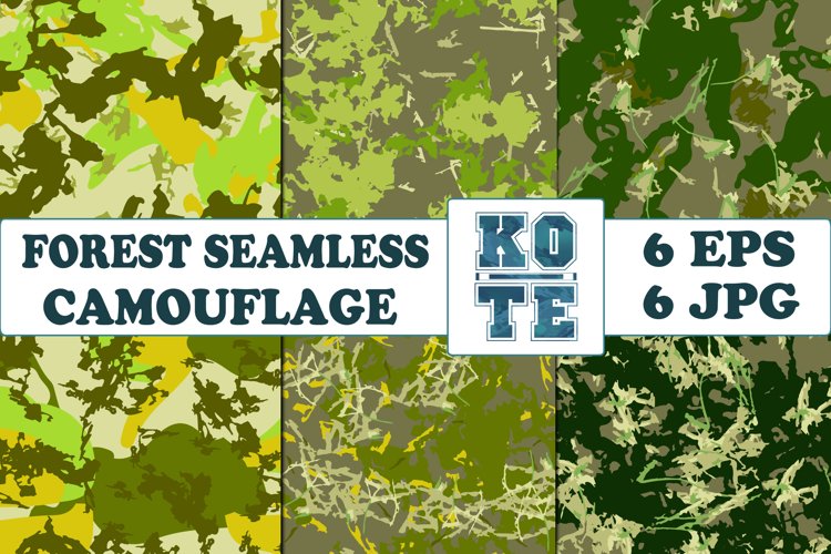 6 Seamless Military Forest Camouflage example image 1