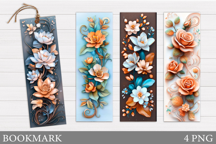Floral Bookmark Design. Flowers Bookmark Sublimation