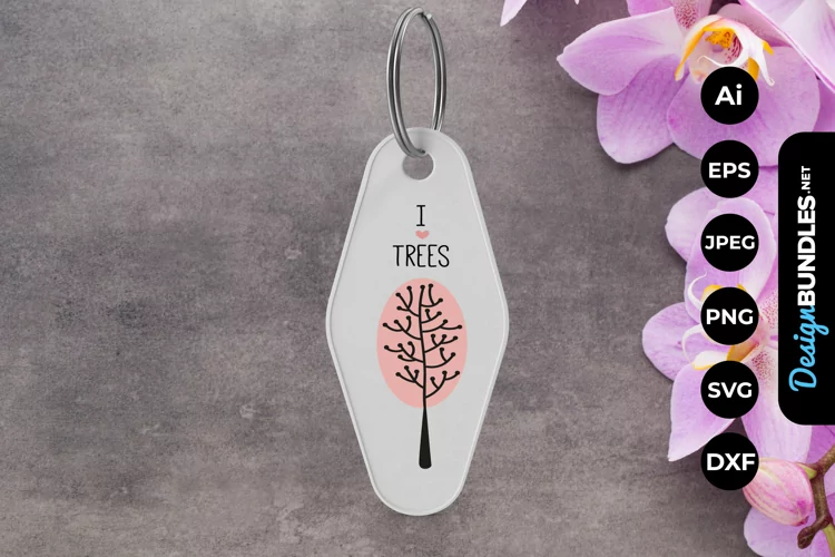 I Love Trees Keychain