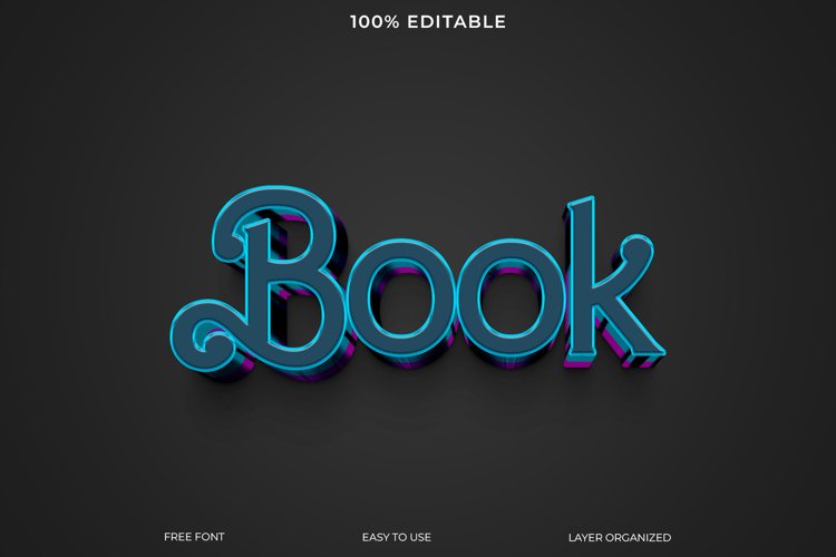 Book 3d Editable Text Effect Style example image 1