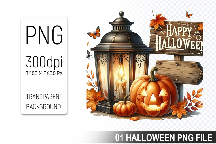 Happy Halloween lanterns, Halloween Clipart PNG File
