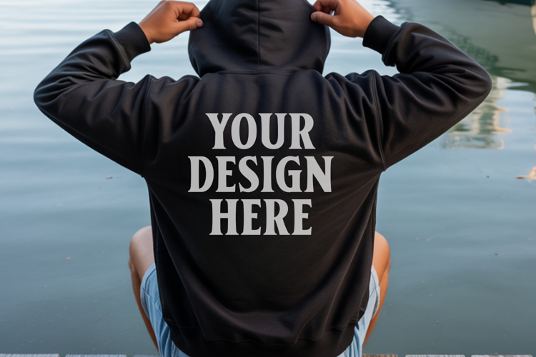 Navy Gildan 18500 Hoodie Mockup, G18000 Hoodie Model mockup