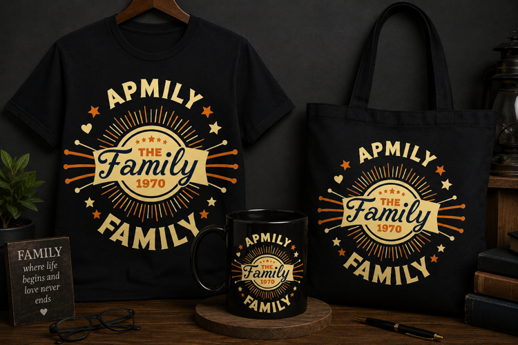 The Family 1970 PNG | Vintage Retro Family T-Shirt Design