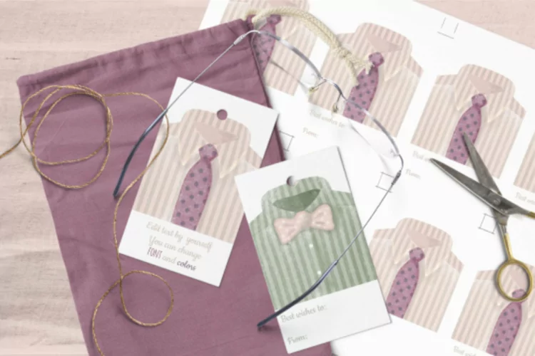 Watercolor Shirts Gift Tags Templates Male Birthdays Tags