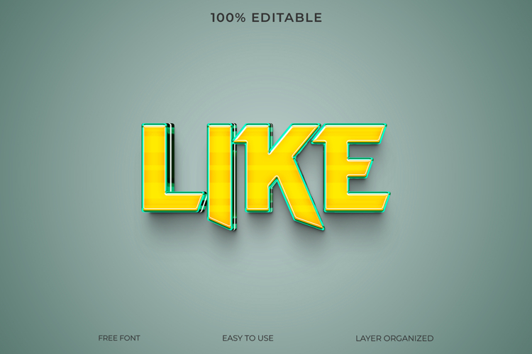 Modern Neon Like Text Effect Photoshop Template example image 1