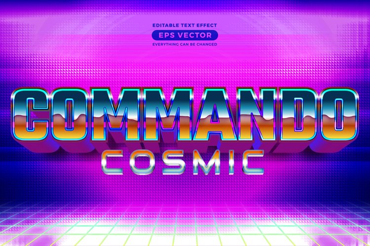 Commando cosmic editable text style effect in retro style example image 1