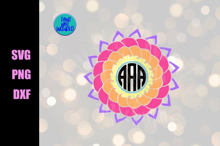 Monogram Border SVG - Mandala SVG - Downloadable files example image 1