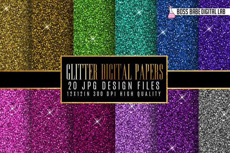 20 Glitter Digital Papers