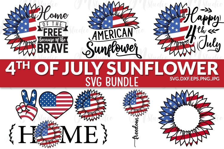 Sunflower 4th of july svg. example image 1