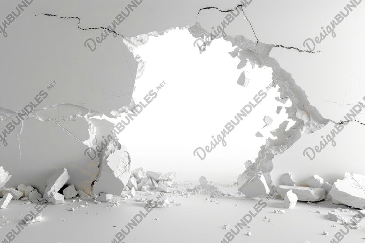 Hole in Solid Wall Torn Hole Background Wallpaper example image 1