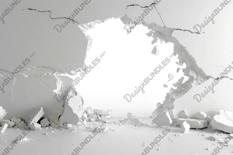 Hole in Solid Wall Torn Hole Background Wallpaper