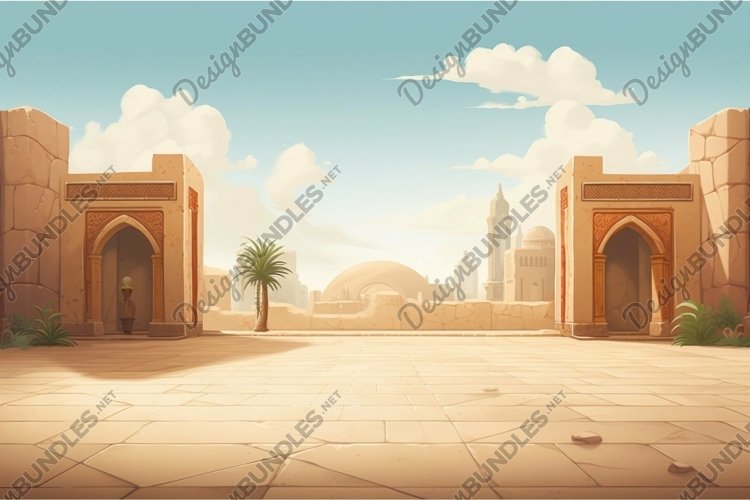 Ancient city gates at sunrise