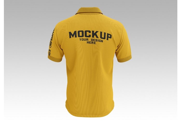 Men's Short Sleeve Polo Shirt Mockup. Back Side example image 1