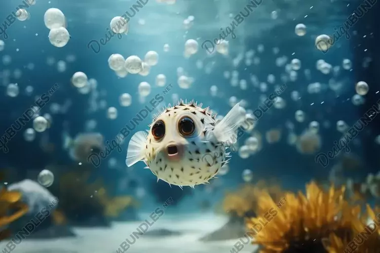 Pufferfish Background Wallpaper