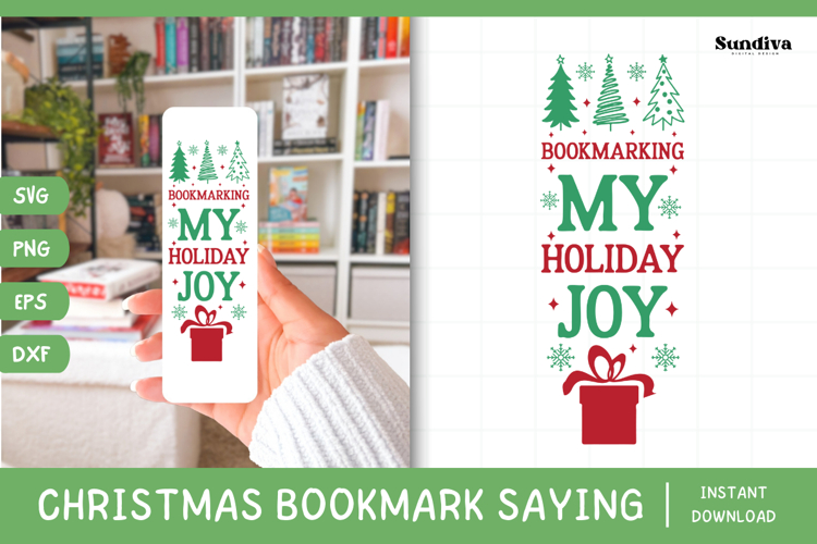 Christmas Bookmark Saying SVG For Book Lovers - Bookmarking
