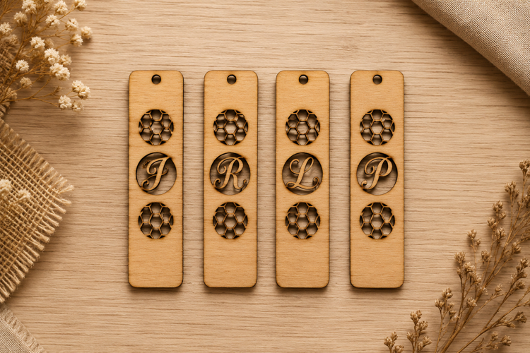 Personalized Alphabet Wooden Bookmark Laser Cut File