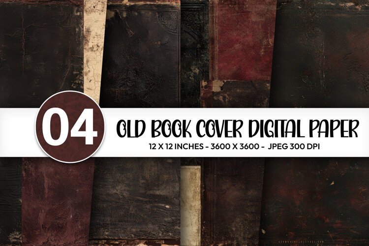 Old Book Cover Digital Paper example image 1