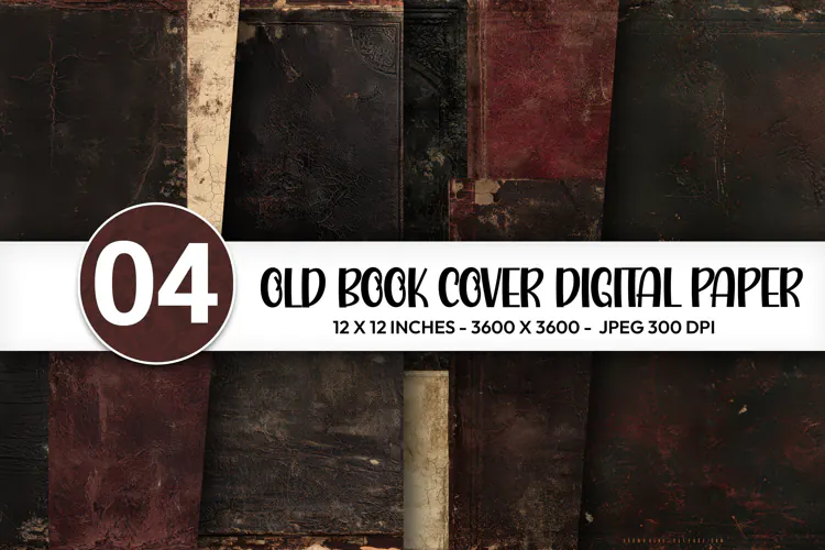 Old Book Cover Digital Paper