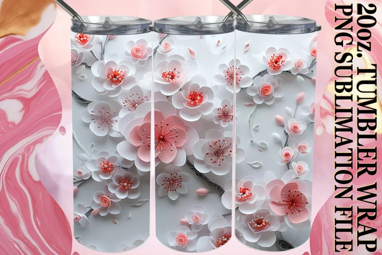 Dreamy 3D Blossom 20oz Tumbler Wrap
