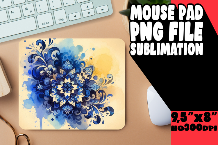 Cozy Mouse Mat Design Sublimation, Watercolor Patter