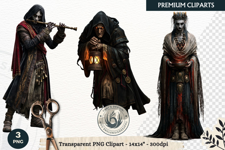 Gothic Ritual Dark Fantasy Halloween Horror Clipart