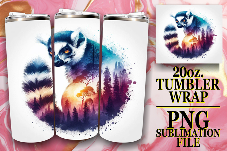 Cheerful thoughts 20oz tumbler wrap, Animals Art