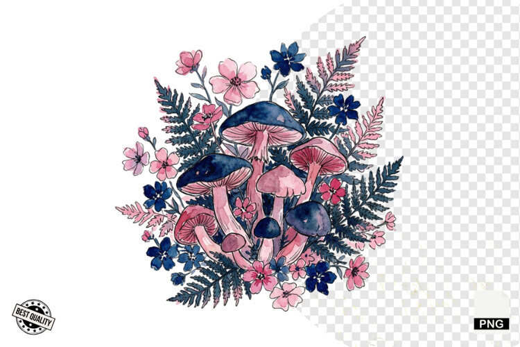 Watercolor Moonlit Meadow Clipart example image 1