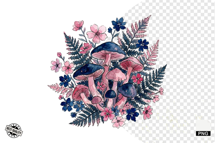 Watercolor Moonlit Meadow Clipart
