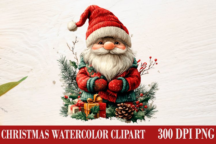 Christmas Gnome Clipart, Winter Clipart