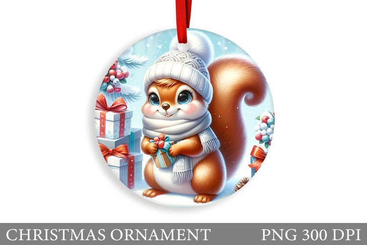 Cute Squirrel Christmas Ornament. Christmas Ornament Design