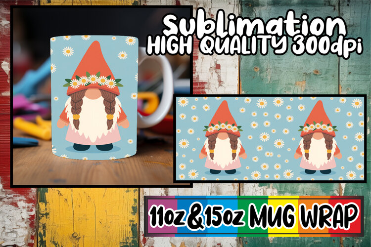 Joyous memories 11oz 15oz mug wrap, Gnomes example image 1
