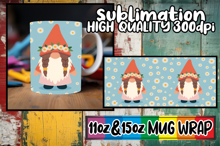 Joyous memories 11oz 15oz mug wrap, Gnomes
