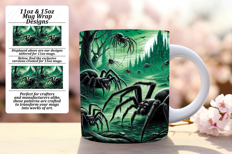Charming 11oz Mug Wrap Png Template , Horror Halloween