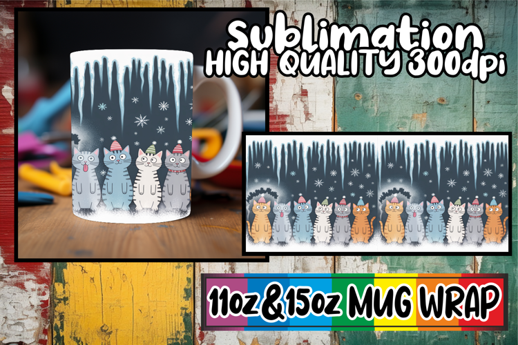 Radiant moments sublimation 11oz 15oz mug wrap, Funny Cat