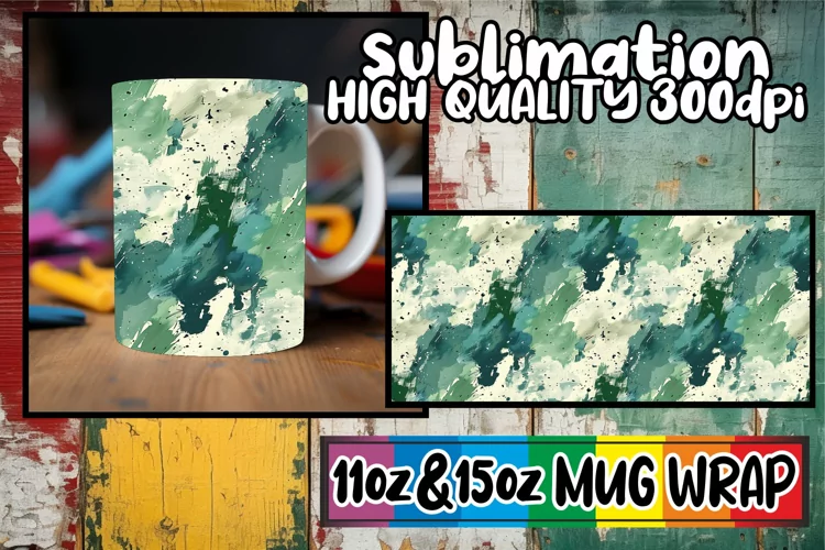 Spring-Themed Sublimation Mug Wrap Graffiti