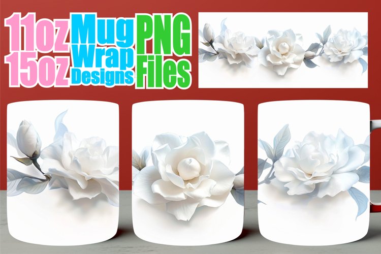 Fresh Floral Mug: Sublimated Elegance 15oz example image 1
