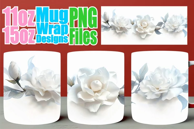 Fresh Floral Mug: Sublimated Elegance 15oz