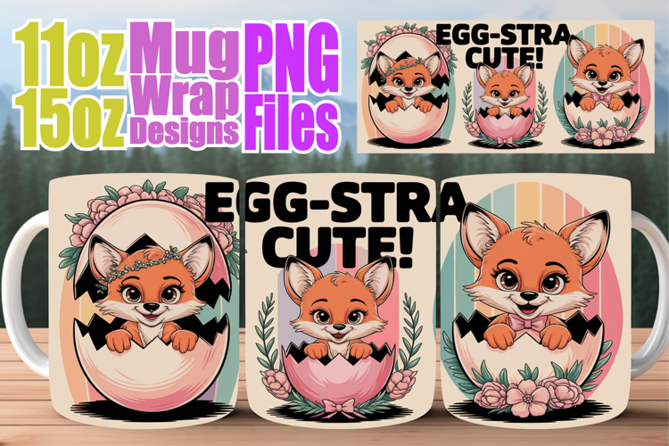 Bright smiles 11oz 15oz mug wrap, Easter