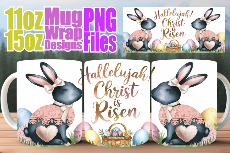 Cozy thoughts 11oz 15oz sublimation wrap, Easter Bunny