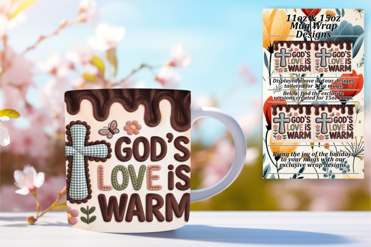 Warm 15oz Mug Wrap Png Artwork , Christian