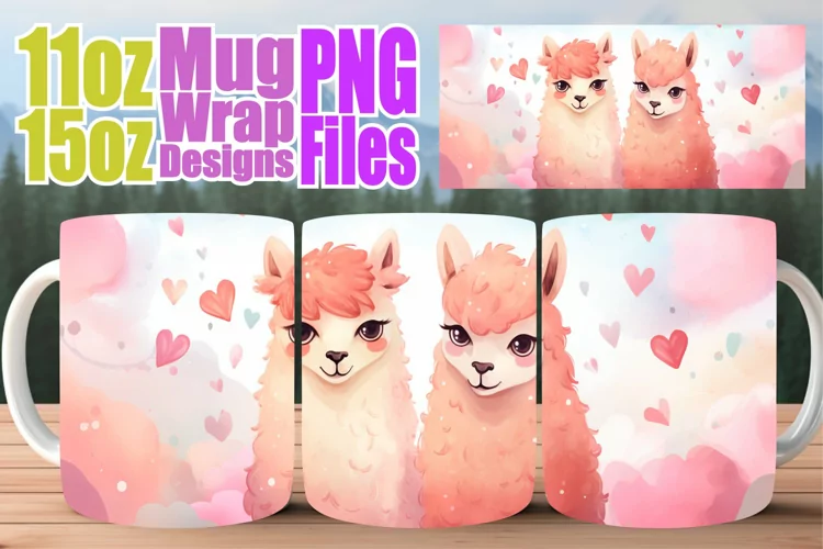 Adorable Mug Wrap for Valentine's: Sublimation