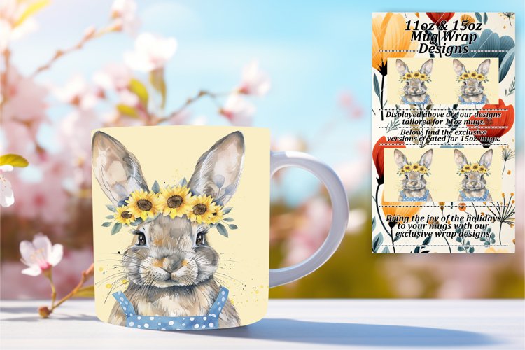 Sweet Bunny in Floral Surroundings Mug Design