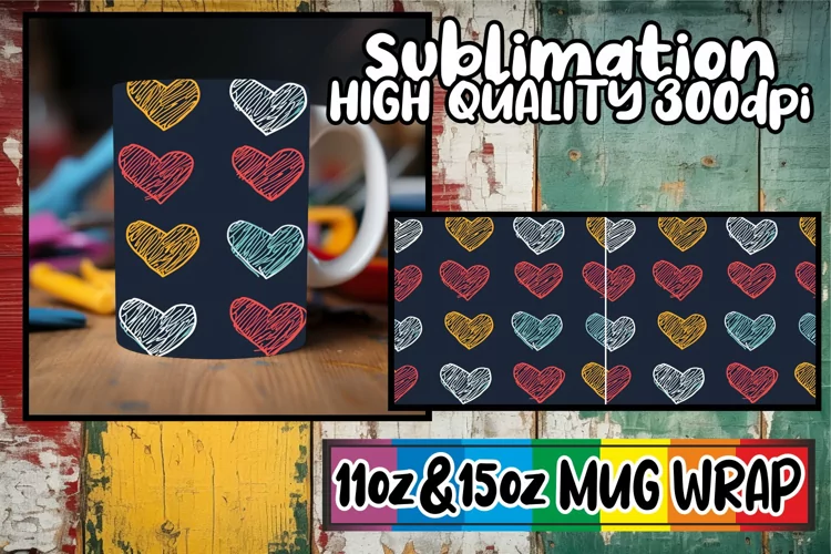 Valentine's Mug Sublimation with 3D Heart Pattern