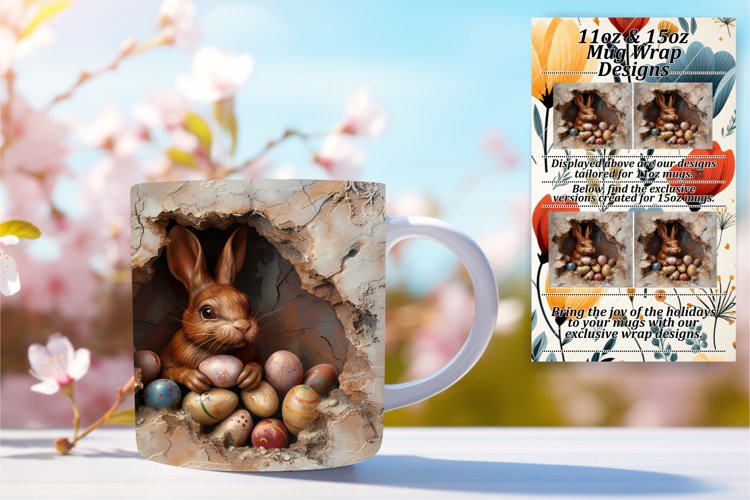 Springtime 3D Hole Mug Wrap, Easter Bliss