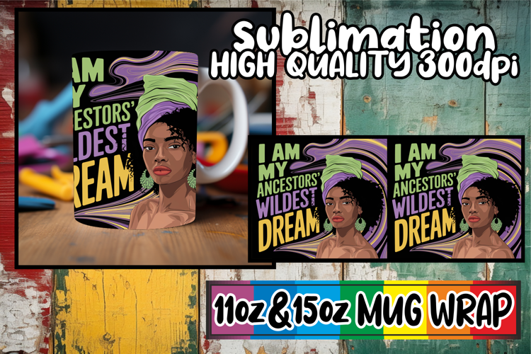 Splendid days sublimation mug wrap, Black Woman