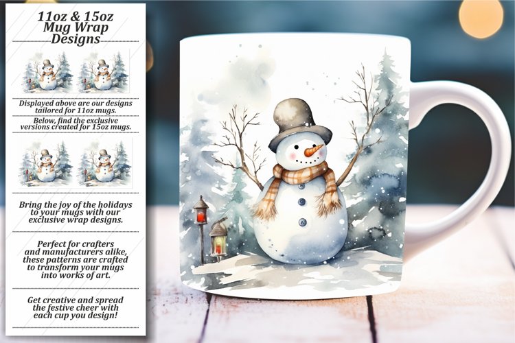 Xmas Spirit Mug Wrap: Snowman Serenity