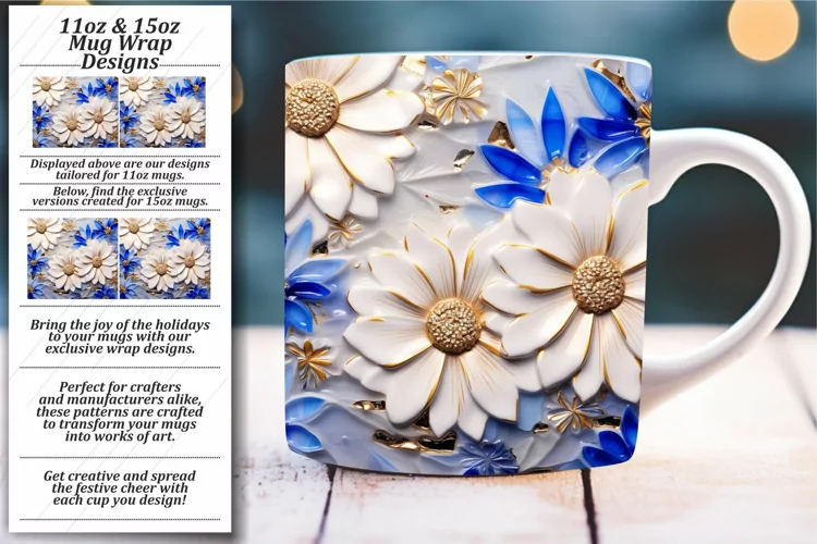 Elegant Fluttering Beauties: 3D Butterfly Mug Wrap 11oz 15oz