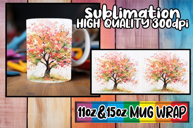 Tranquil Tree Mug Wrap - Sublimation 11oz 15oz example image 1